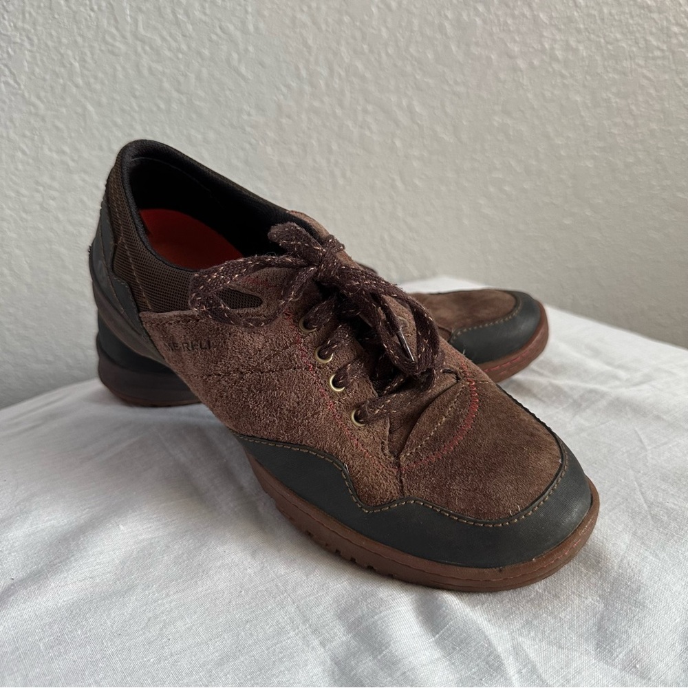 Merrell Espresso Suede Trail Shoes Women’s 8 Brown Lace-Up Hiking Sneakers - Picture 2 of 13